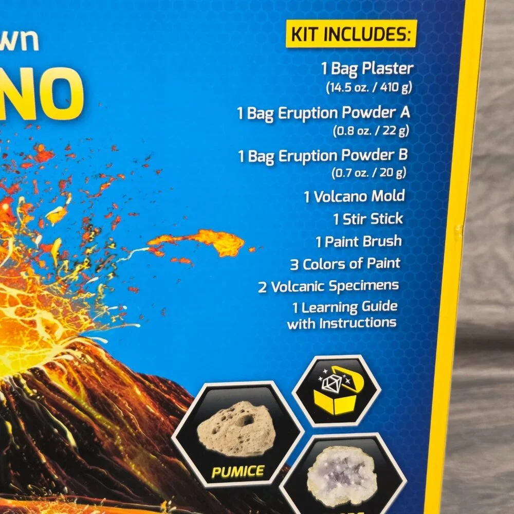 National Geographic STEM Toy Build -Your - Own Volcano Science Kit With Specimen